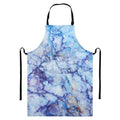 Blue Marble Print Bib Apron With Pocket