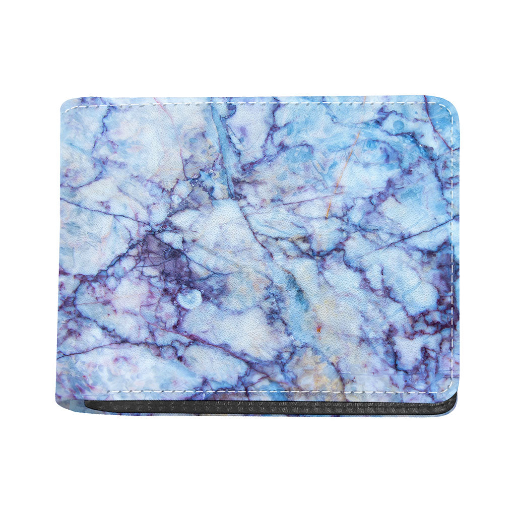 Blue Marble Print Bifold Wallet