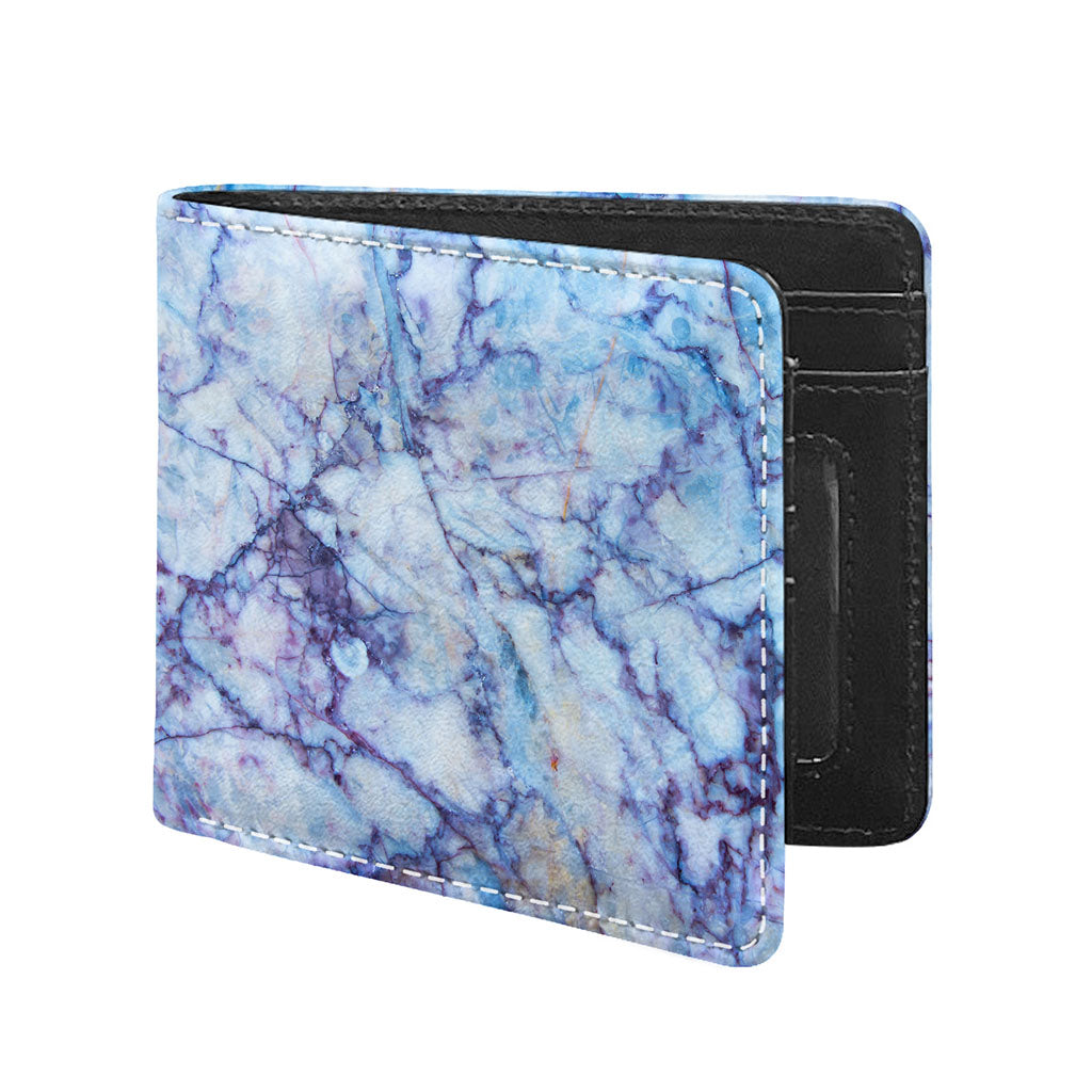 Blue Marble Print Bifold Wallet