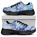 Blue Marble Print Black Chunky Shoes