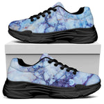 Blue Marble Print Black Chunky Shoes
