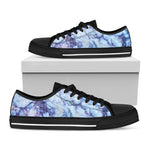Blue Marble Print Black Low Top Sneakers