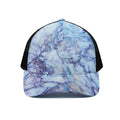 Blue Marble Print Black Mesh Trucker Hat