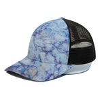 Blue Marble Print Black Mesh Trucker Cap