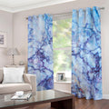 Blue Marble Print Dimout Grommet Curtains