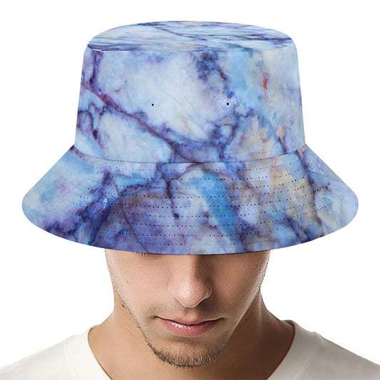 Blue Marble Print Bucket Hat