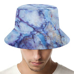 Blue Marble Print Bucket Hat