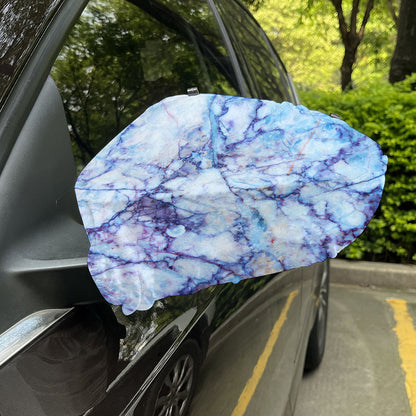 Blue Marble Print Car Side Mirror Covers