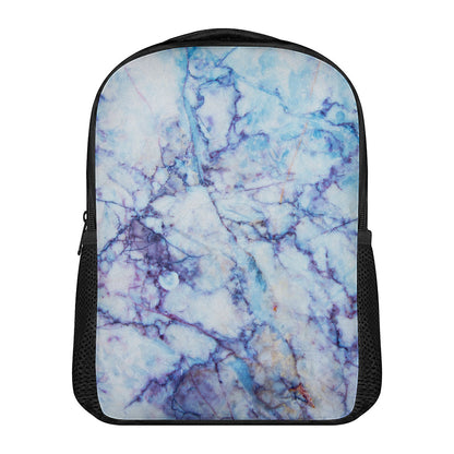 Blue Marble Print Casual Backpack