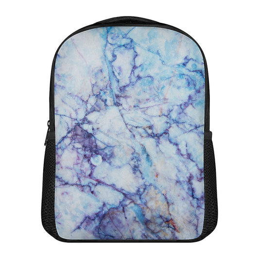 Blue Marble Print Casual Backpack