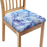 Blue Marble Print Chair Cushion Cover