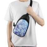Blue Marble Print Chest Bag