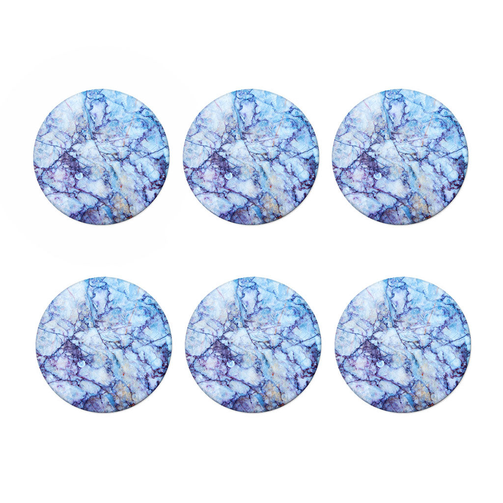 Blue Marble Print Coaster Set