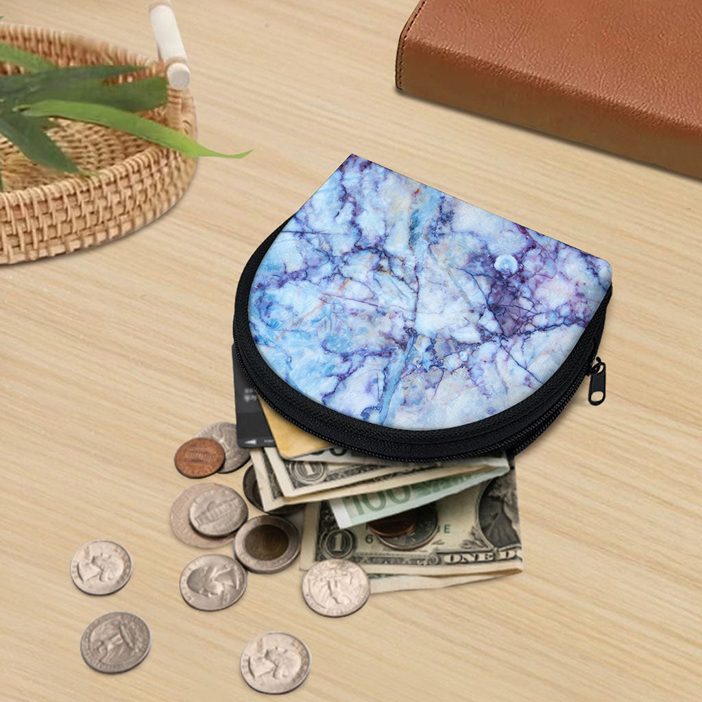 Blue Marble Print Coin Purse