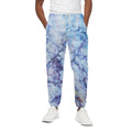 Blue Marble Print Cotton Sweatpants