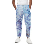 Blue Marble Print Cotton Pants