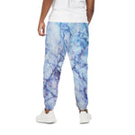 Blue Marble Print Cotton Pants