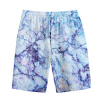 Blue Marble Print Cotton Shorts