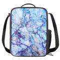 Blue Marble Print Crossbody Lunch Bag