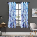 Blue Marble Print Grommet Curtain Panels