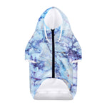 Blue Marble Print Dog Zip Up Hoodie