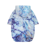 Blue Marble Print Dog Zip Up Hoodie