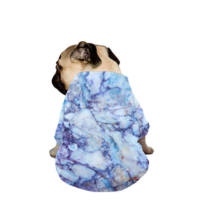 Blue Marble Print Dog Zip Up Jacket