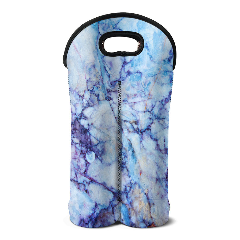 Blue Marble Print Double Neoprene Wine Tote