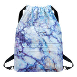 Blue Marble Print Drawstring Backpack