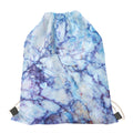 Blue Marble Print Drawstring Bag