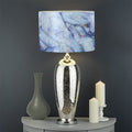 Blue Marble Print Drum Lamp Shade