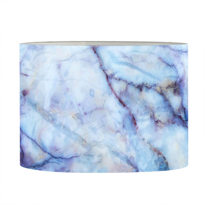 Blue Marble Print Drum Lamp Shade