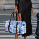 Blue Marble Print Duffle Bag