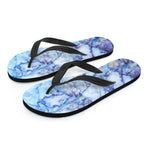 Blue Marble Print Flip Flops