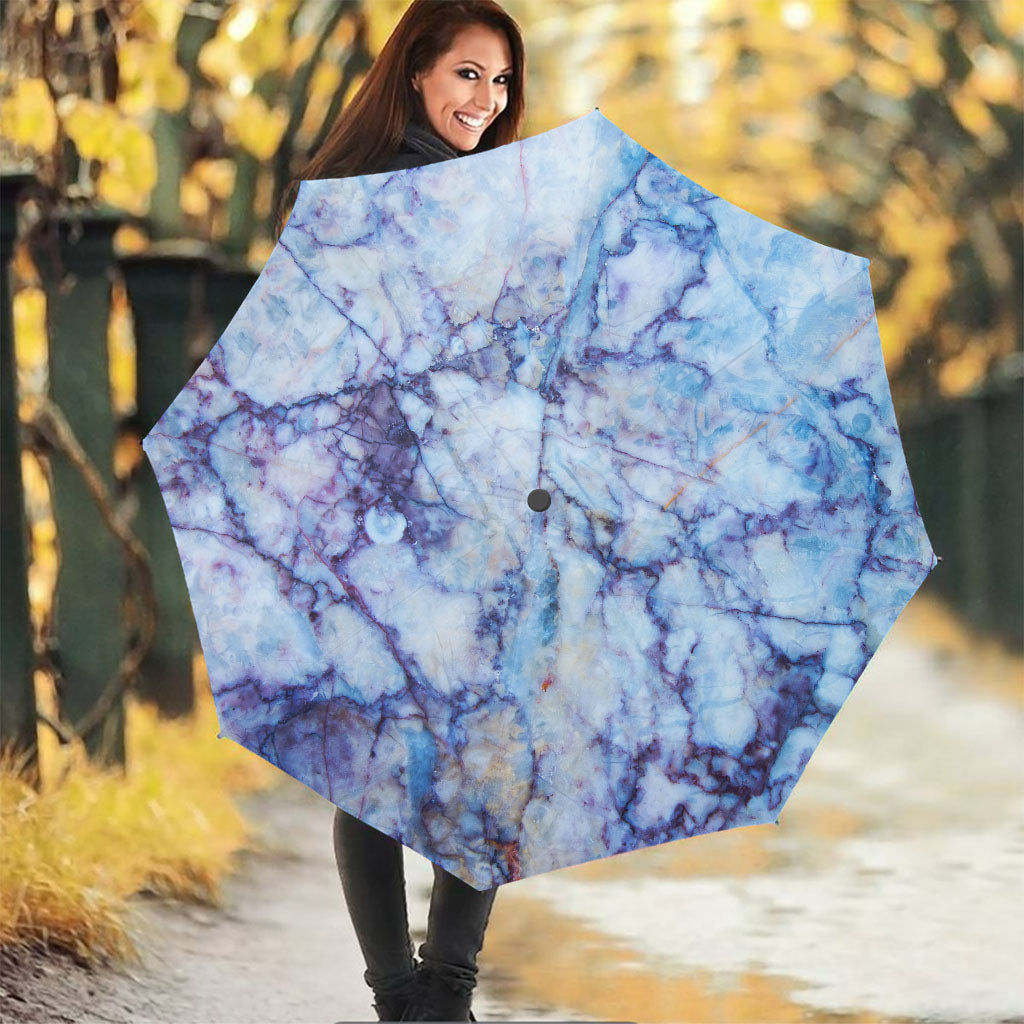 Blue Marble Print Foldable Umbrella