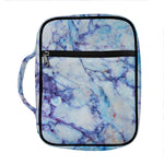 Blue Marble Print Front Pocket Bible Bag