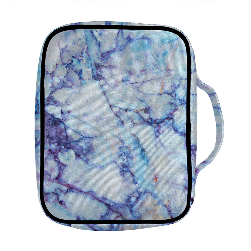 Blue Marble Print Front Pocket Bible Bag