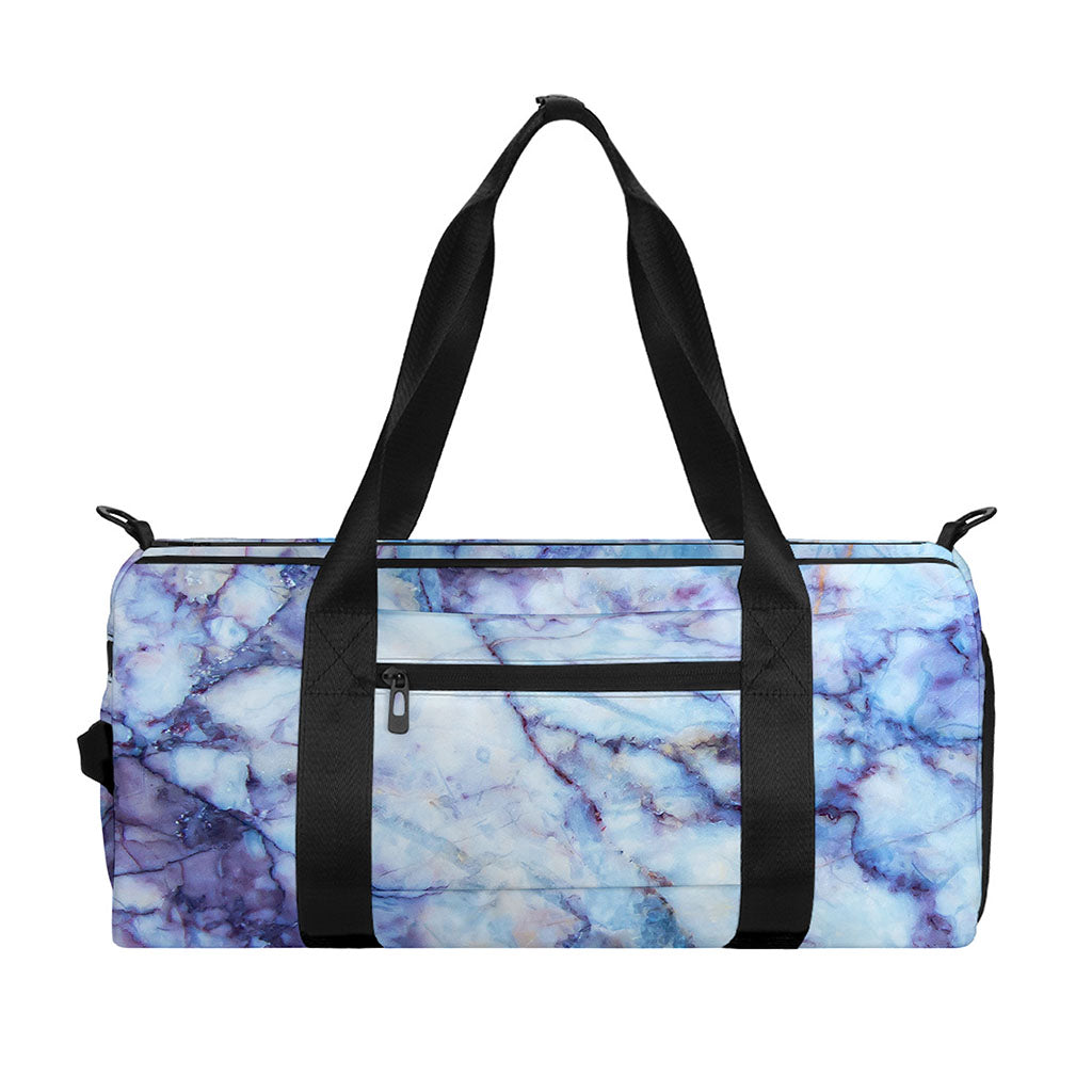 Blue Marble Print Gym Bag