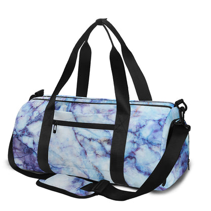 Blue Marble Print Gym Bag