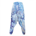 Blue Marble Print Hammer Pants