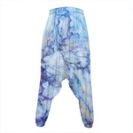 Blue Marble Print Hammer Pants