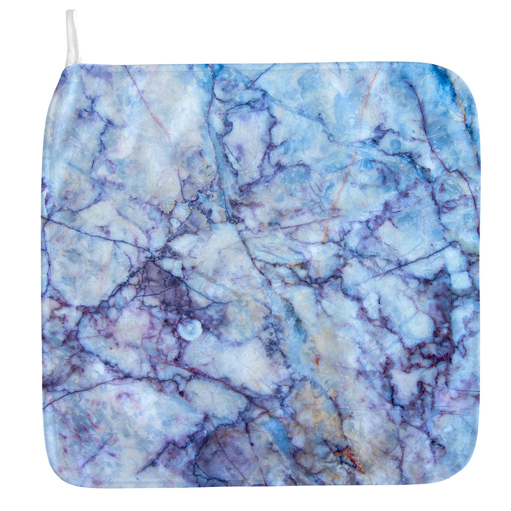 Blue Marble Print Hand Towel
