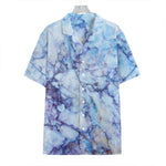 Blue Marble Print Hawaiian Shirt