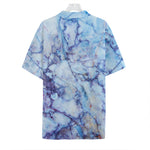 Blue Marble Print Hawaiian Shirt