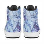 Blue Marble Print High Top Leather Sneakers