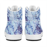 Blue Marble Print High Top Leather Sneakers
