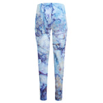 Blue Marble Print High-Waisted Pocket Leggings