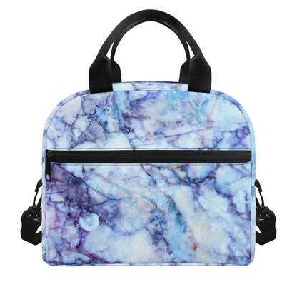 Blue Marble Print Insulated Lunch Bag