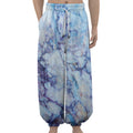 Blue Marble Print Lantern Pants