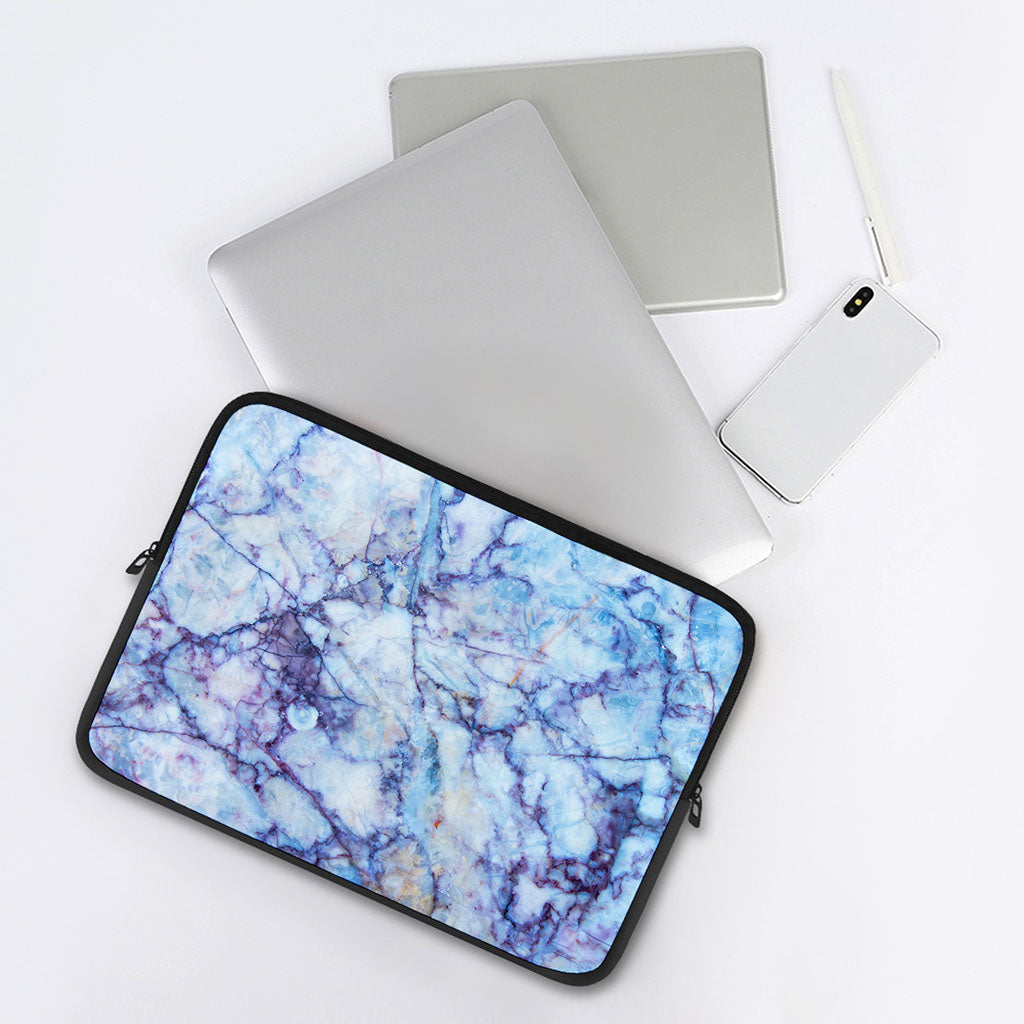 Blue Marble Print Laptop Sleeve